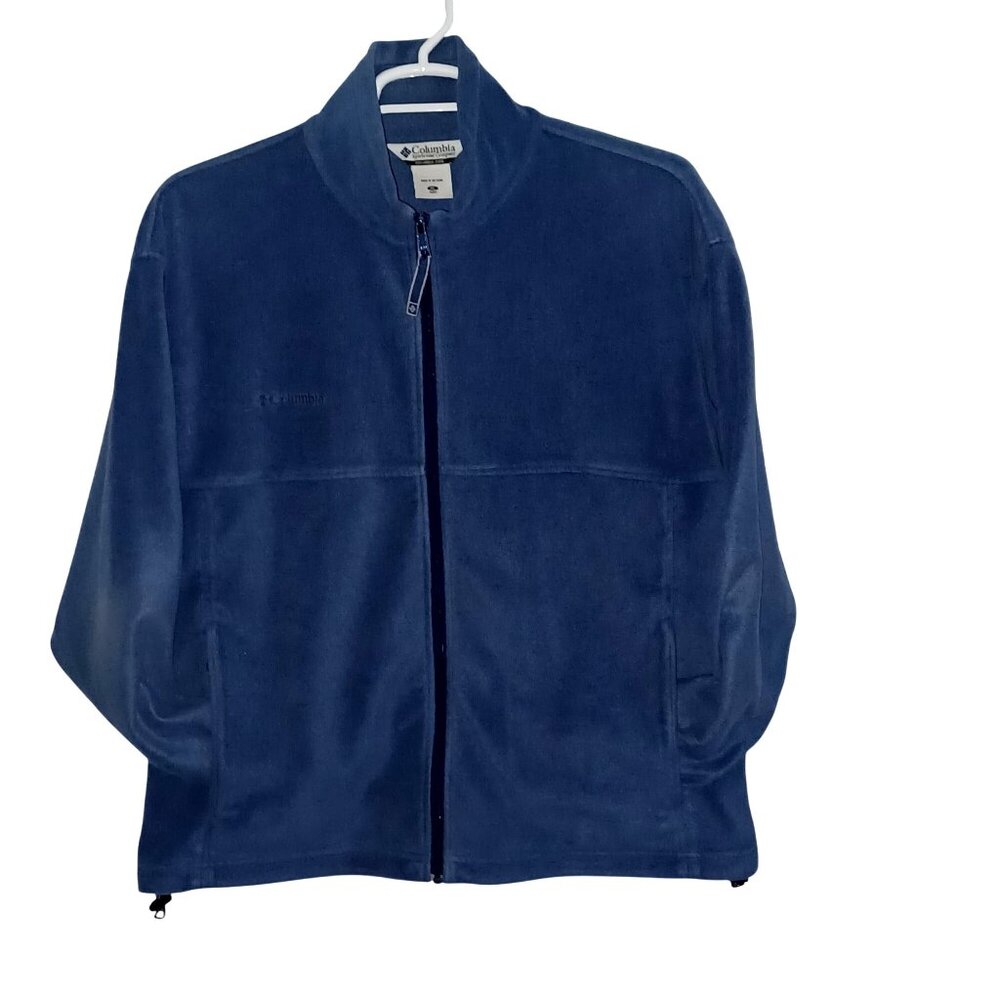 Columbia Gorpcore Blue Jacket Zip Fleece Adjusting Hem Stand Collar Men Size XL